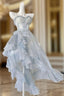 Sexy High Low Straps Blue Prom Dresses 21Th Birthday Outfit