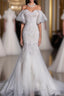 Sexy Mermaid Off The Shoulder White Lace Long Wedding Dress Brides Dresses