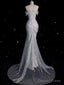 Sexy Mermaid Off The Shoulder White Lace Sequin Long Wedding Dress Brides Dresses