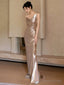 Sexy Mermaid Sequin Backless Floor Length Prom Dress