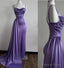 Sexy Mermaid Spaghetti Straps Floor Length Satin Grape Prom Dress