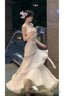 Sexy Mermaid Spaghetti Straps Ivory Long Prom Dress Night Dresses Birthday Outfits