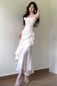 Sexy Mermaid Spaghetti Straps White Long Prom Dress Night Dresses Birthday Outfits