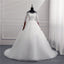 Sexy Open Back Lace Ball Gowns Wedding Dresses Appliques Sleeves