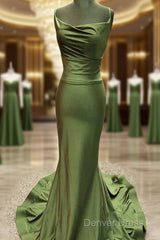 Sexy Open Back Mermaid Bridesmaid Dresses Spaghetti Straps