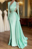 Sexy Prom Dress Plus Size Arabic Aso Ebi Mermaid Prom Dresses Lace Beaded Illusion Satin Floor Length Prom Wear