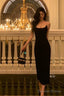 Sexy Sheath Spaghetti Straps Black Prom Dresses Birthday Outfits Prom Gowns