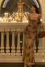 Sexy Sheath Spaghetti Straps Champagne Floral Prom Dresses Birthday Outfits Prom Gowns