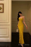 Sexy Sheath Spaghetti Straps Gold Prom Dresses Birthday Outfits Prom Gowns