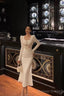 Sexy Sheath U Neckline White Long Sleeves Prom Dress Birthday Dresses