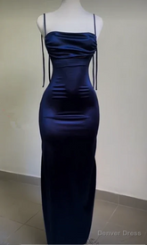 Sexy Straps Backless Prom Dress Length-Floor Evening Dress