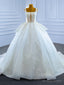 Sexy White Ball Gowns Tulle Pearls Straps Wedding Dresses