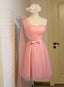 Sexy Women One Shoulder Homecoming Dress Pink Short Prom Cocktail Dresses
