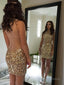 Sheath Column Bateau Short Mini Velvet Sequins Homecoming Dresses With Sequin