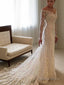 Sheath Column Off The Shoulder Court Train Lace Wedding Dresses With Appliques Lace