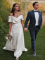 Sheath Column Off The Shoulder Sweep Train Charmeuse Wedding Dresses