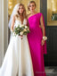 Sheath Column One Shoulder Floor Length Chiffon Mother of the Bride Dresses With Ruffles