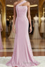 Sheath Column One Shoulder Floor Length Stretch Crepe Bridesmaid Dresses