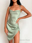 Sheath Column Spaghetti Straps Short Mini Charmeuse Homecoming Dresses