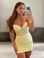 Sheath Column Sweetheart Short Mini Lace Homecoming Dresses
