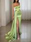 Sheath Column Sweetheart Sweep Train Charmeuse Prom Dresses