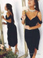 Sheath Column V Neck Asymmetrical Stretch Crepe Homecoming Dresses