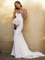 Sheath Column V Neck Court Train Stretch Crepe Wedding Dresses