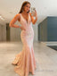 Sheath Column V Neck Sweep Train Velvet Sequins Prom Dresses
