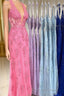 Sheath Halter Lace Tulle Prom Dresses with Appliques
