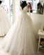 Sheer Long Sleeves Princess Wedding Gown Lace Appliques