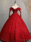 Shops Around The World Burgundy Ball Gowns Tulle Lace Spagehtti Straps Appliques Quinceanera Dresses