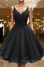 Short Black Lace Prom Dress, Short Black Lace Homecoming Graduation Dresses