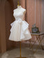 Short Champagne Floral Prom Dress, Short Champagne Floral Prom Homecoming Dresses