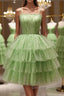 Short Green Prom Dress, Short Green Graduation Homecoming Dresses