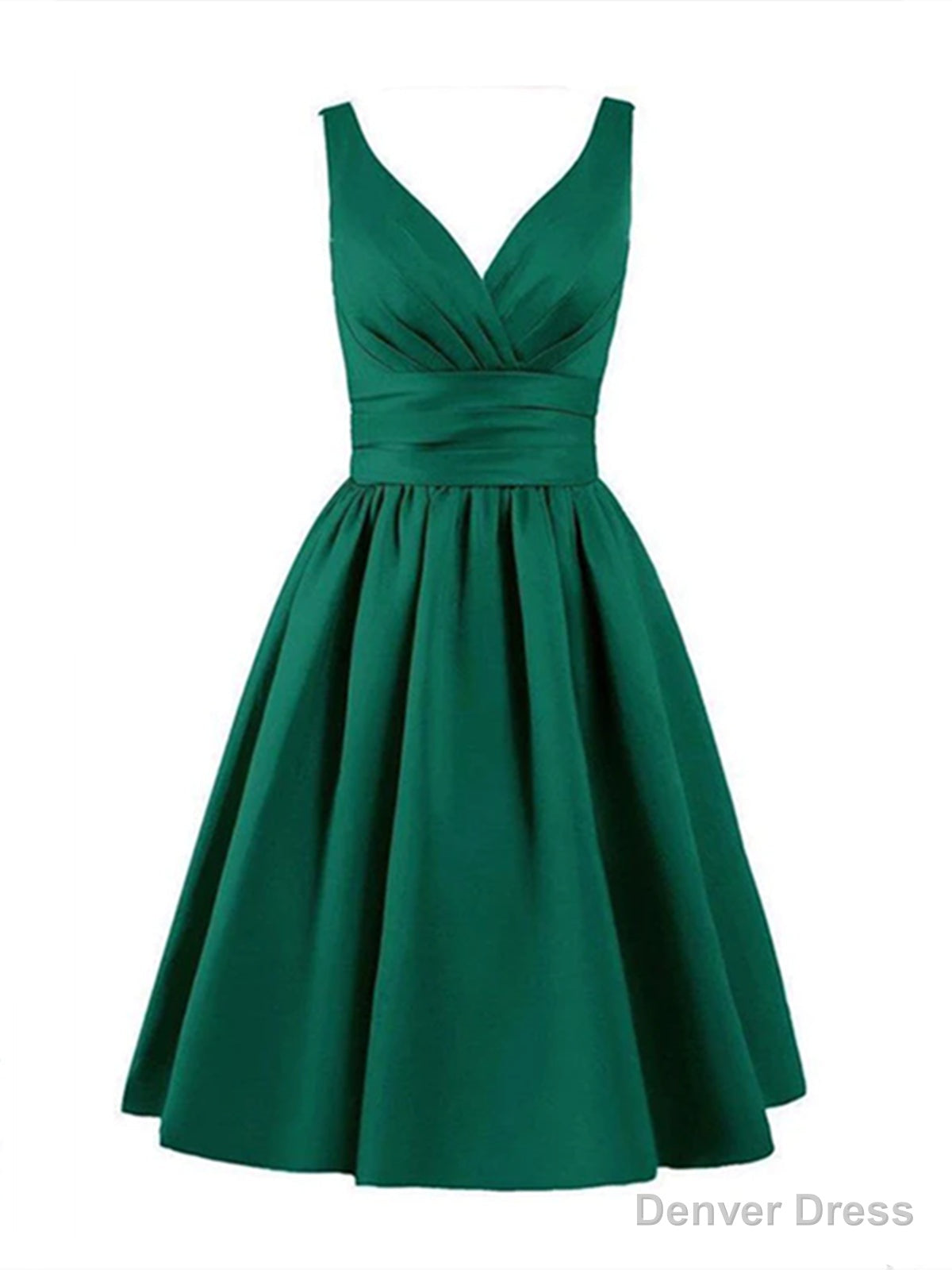Short Green Satin Prom Dresses, Short Green Satin Graduation Homecomin