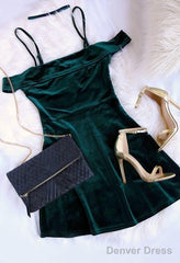 Short Homecoming Dress, Hunter Green Homecoming Dress
