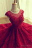 Short homecoming Dress, Lace Dress, Red Sexy Prom Dresses