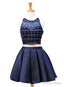 Short Homecoming Dress Satin Homecoming Dresses Two Pieces