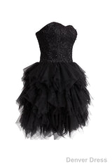 Short Lace Tulle Prom Dresses Homecoming Dresses With Beading