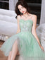 Short Mint Green Lace Prom Dress, Short Mint Green Lace Prom Homecoming Dresses