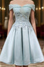 Short Off Shoulder Prom Homecoming Dresses Lace Embroidery