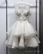 Short Organza Ruffles Wedding Dresses Lace Embroidery