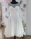 Short Plus Size Chiffon Wedding Dress With Lace Sleeve