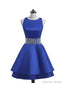 Short Satin Backless Sweet 16 Homecoming Dress Cocktail Prom Dresses