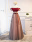 Short Sleeves Burgundy Floral Long Prom Dress, Burgundy Floral Prom Bridesmaid Dresses