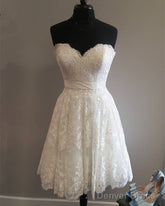 Short Sweetheart Summer Lace Wedding Dresses