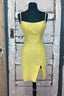 Short Tight Yellow Homecoming Dresses,Crystal Beaded Semi Formal Dresses