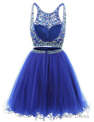 Short Tulle Beading Homecoming Dress