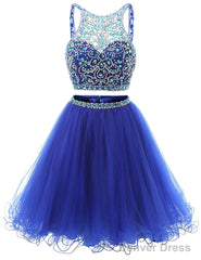 Short Tulle Beading Homecoming Dress