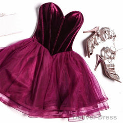 Short Velvet Corset Tulle Homecoming Dresses